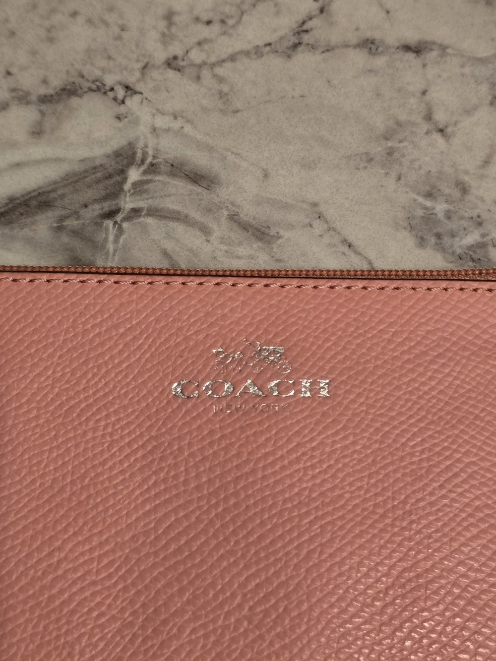 Coach Pink Pebbled Leather Wristlet - Picture 7 of 12
